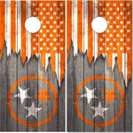 Tennessee Flag Orange Wood Cornhole Boards