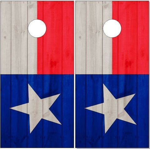 Texas Flag Wood Star Cornhole Boards