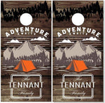 Adventure Awaits Camping Cornhole Boards