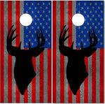 American Flag Buck Cornhole Boards