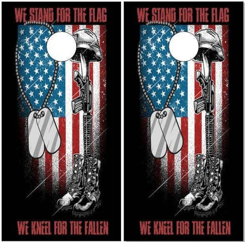 Stand For The Flag Kneel For the Fallen Cornhole Boards