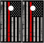 Thin Red Line Distressed FLag Cornhole Boards