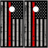 Thin Red Line Distressed FLag Cornhole Boards