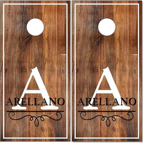 Last Name Letter Cornhole Boards