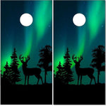 Northern Lights Deer Cornhole Boards