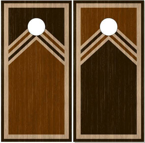 Stained Chevron Wood Cornhole Boards