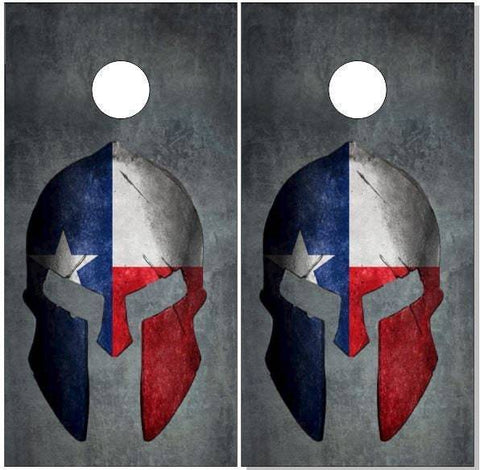 Texas Molon Labe Helmet Cornhole Boards