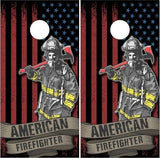 American Firefighter Flag Cornhole Boards