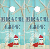 Beach Star Fish Santa Cornhole Boards