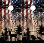 Deer Buck Turkey Hunting Flag Wood Cornhole Boards