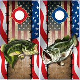 Wicked Wire Bass American Flag Cornhole Boards