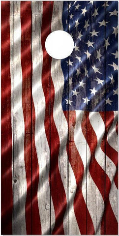 American Flag Weathered Wood Cornhole Boards