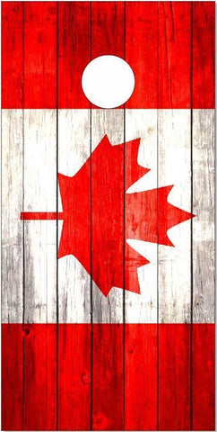 Canadian Flag Weathered Wood Cornhole Boards