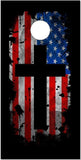 Grunge Flag Cross Cornhole Boards