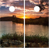 Lake Sunset Cornhole Boards