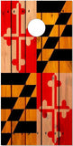 Maryland Flag Wood Planks Cornhole Boards