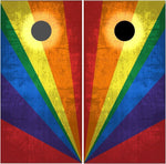 Rainbow Colored Cornhole Boards