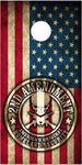 American FLag 2nd Amendment Skull Cornhole Boards