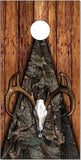 Deer Buck Skull2 Wood Camo Cornhole Boards