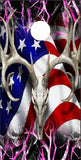 American Deer Oblit Skull Pink Camo Cornhole Boards