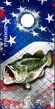 Bass Fish Splash American Flag Cornhole Boards