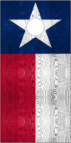 Texas Flag Weathered Wood Cornhole Boards