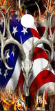 American Deer Oblit Buck Blaze Camo Cornhole Boards